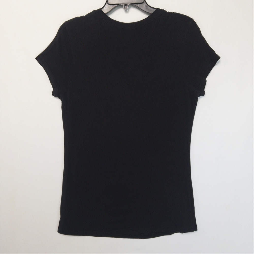 Vintage Y2K Bebe Baby Tee Rhinestone Studded Bling Big Logo Top Womens L Fits M - Picture 9 of 10